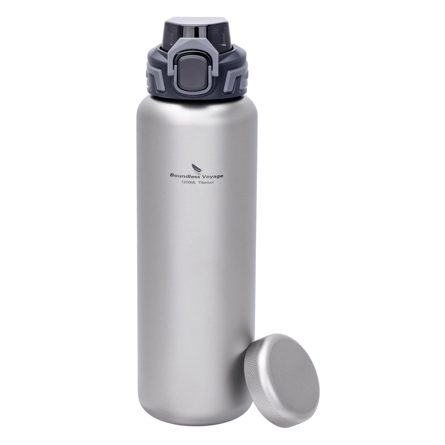 Boundless Voyage Titanium Water Bottle 1.2L Wide Mouth Flask Bottle Portable Water Canteen for Backpacking Gym Daily Use Ti3019D