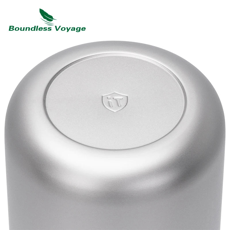 Boundless Voyage Titanium Water Bottle 1.2L Wide Mouth Flask Bottle Portable Water Canteen for Backpacking Gym Daily Use Ti3019D