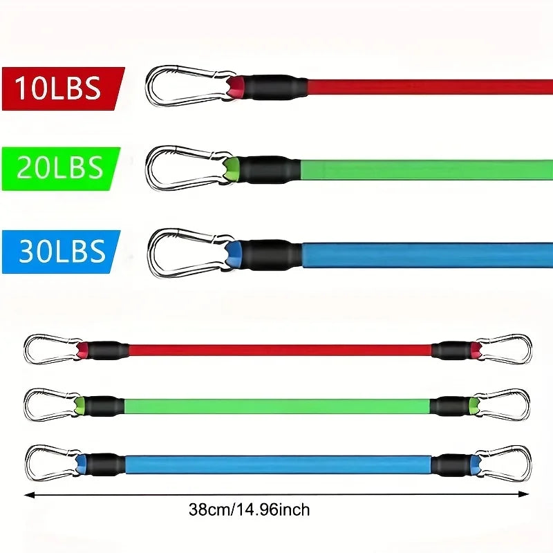 11pcs Home Gym Leg & Hip Toning System - Resistance Bands & Ankle/Thigh Trainer Set with Adjustable Tension Levels