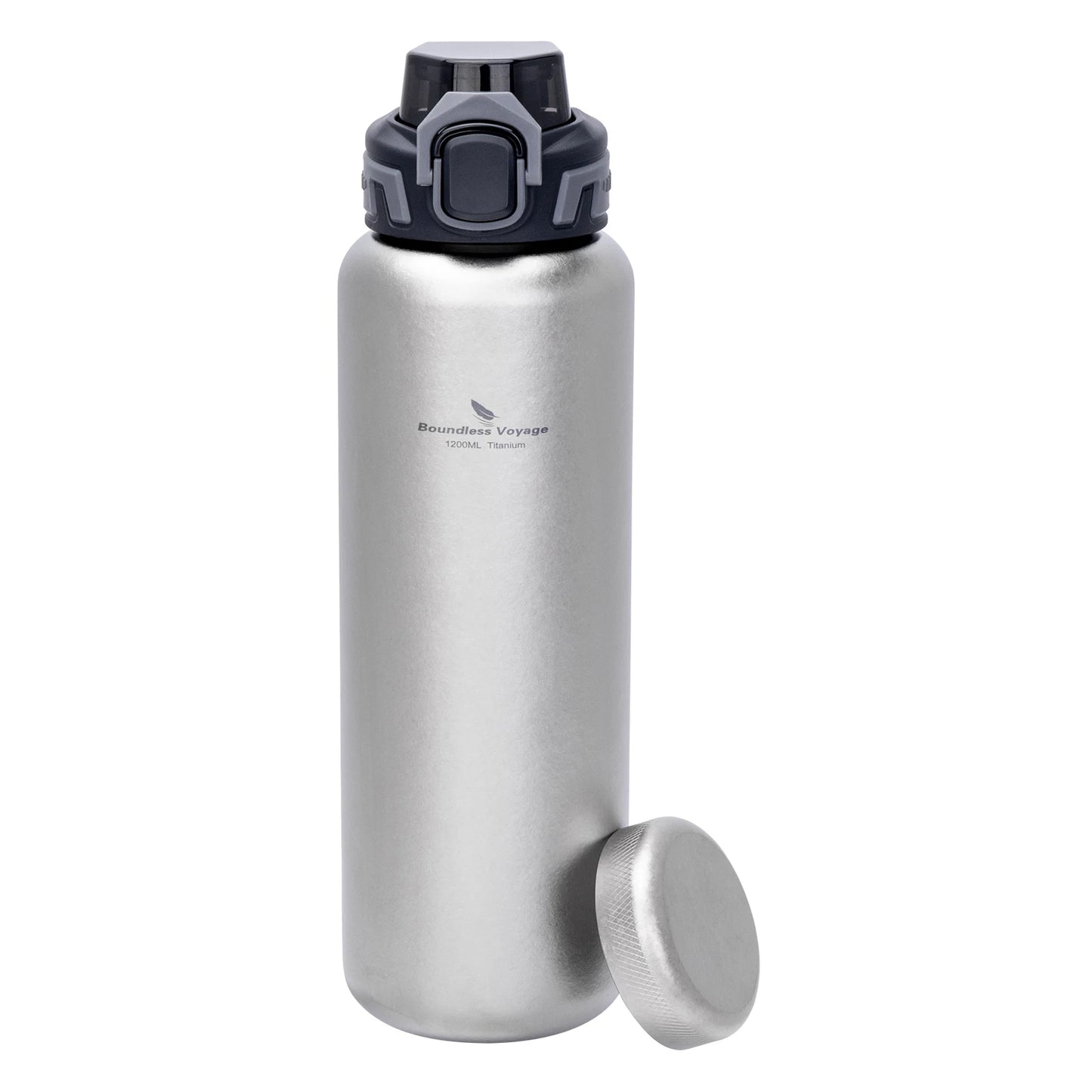 Boundless Voyage Titanium Water Bottle 1.2L Wide Mouth Flask Bottle Portable Water Canteen for Backpacking Gym Daily Use Ti3019D